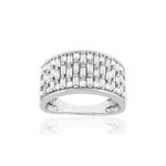 Bague or blanc 750 diamants - vue 1