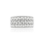 Bague or blanc 750 diamants - vue 3