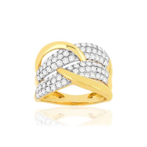 Bague or 750 2 tons diamants