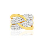 Bague or 750 2 tons diamants - vue 3