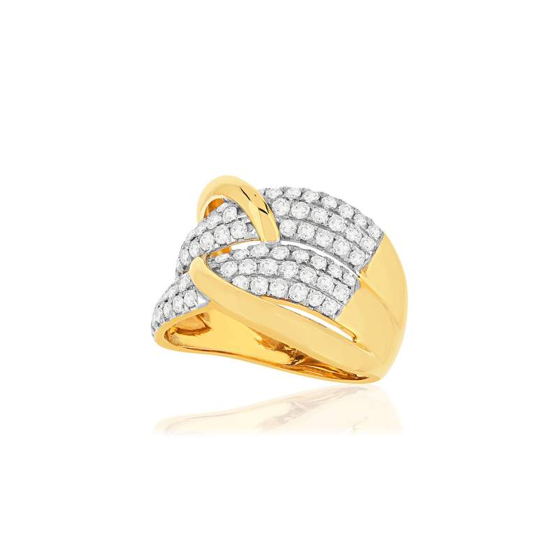Bague or 750 2 tons diamants - vue D1