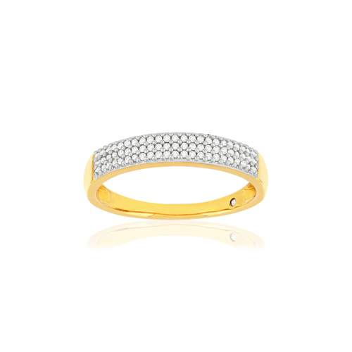 Bague or 375 2 tons diamants