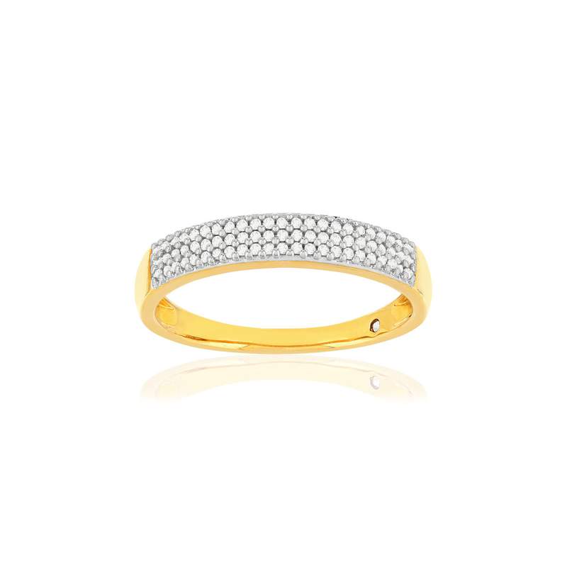 Bague or 375 2 tons diamants - vue 1