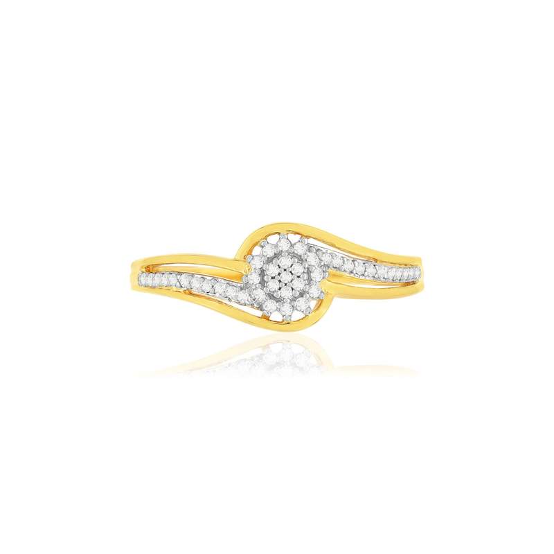 Bague or 375 2 tons diamants - vue 3