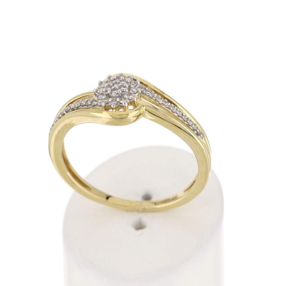 Bague or 375 2 tons diamants - vue 2