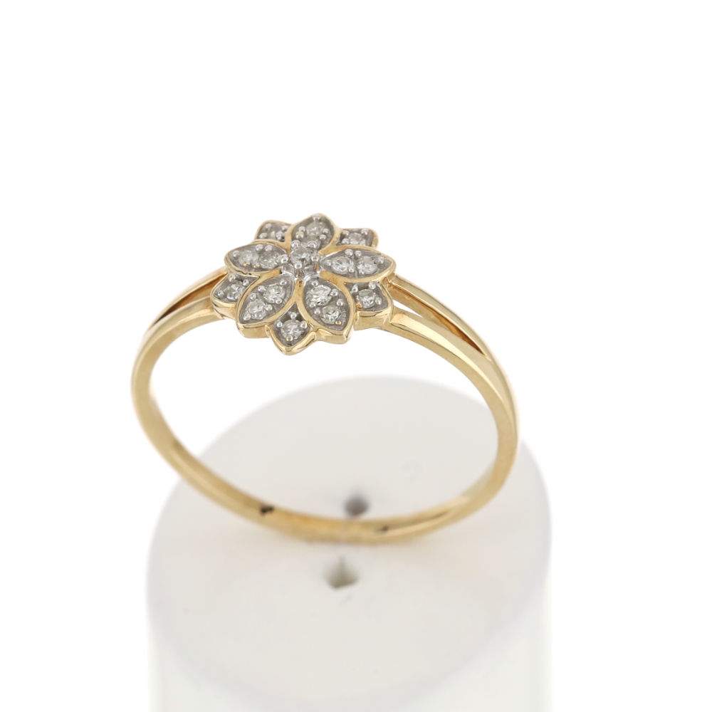 Bague or 375 2 tons diamants - vue 2