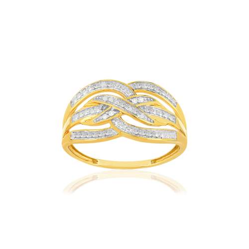 Bague or 375 2 tons diamants