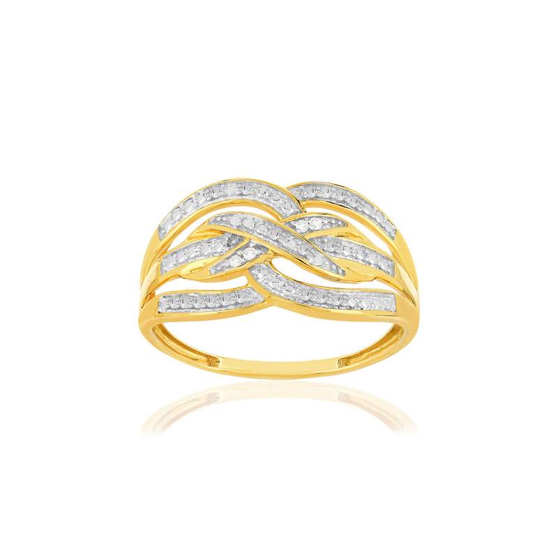 Bague or 375 2 tons diamants - vue 1