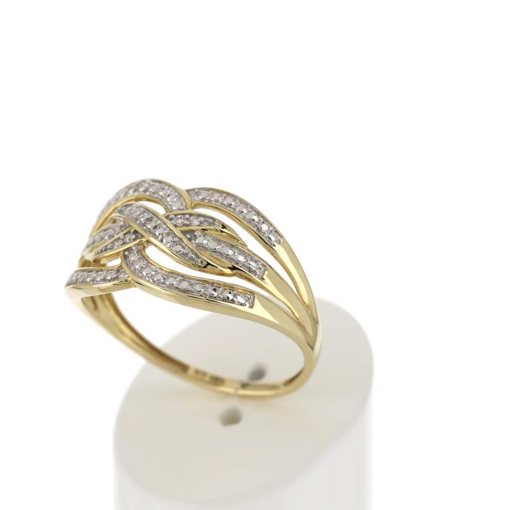 Bague or 375 2 tons diamants - vue 3