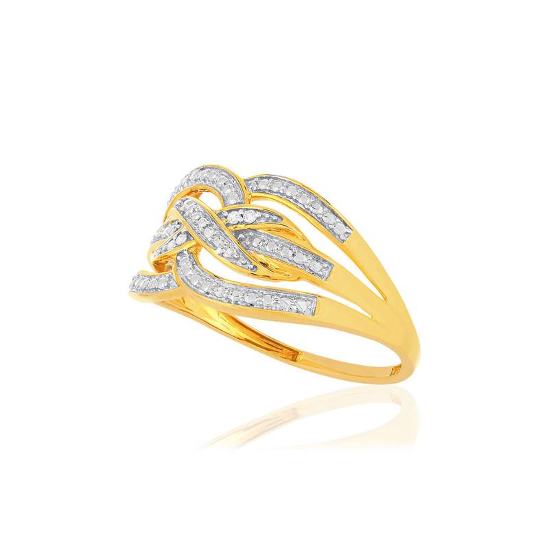 Bague or 375 2 tons diamants - vue D1