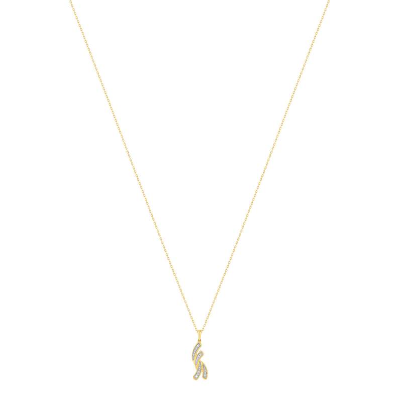 Collier or 375 2 tons diamants 42 cm - vue 2