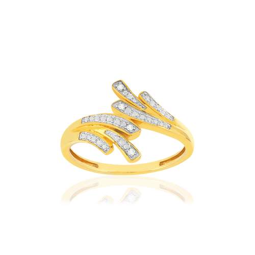 Bague or 375 2 tons diamants