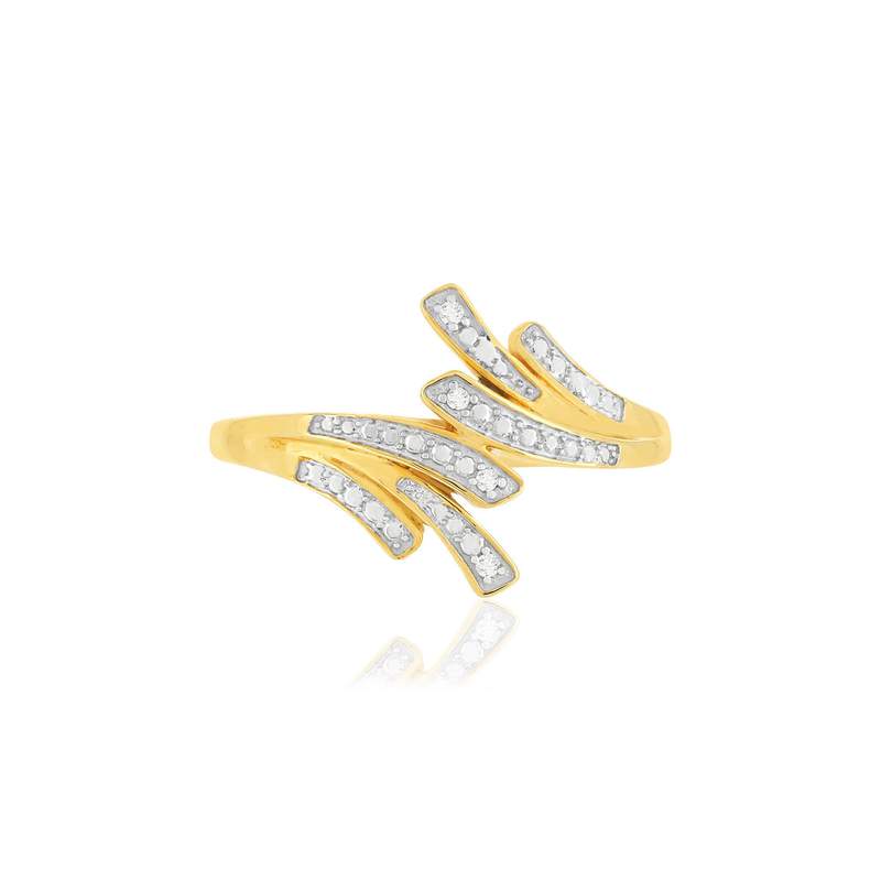 Bague or 375 2 tons diamants - vue 3