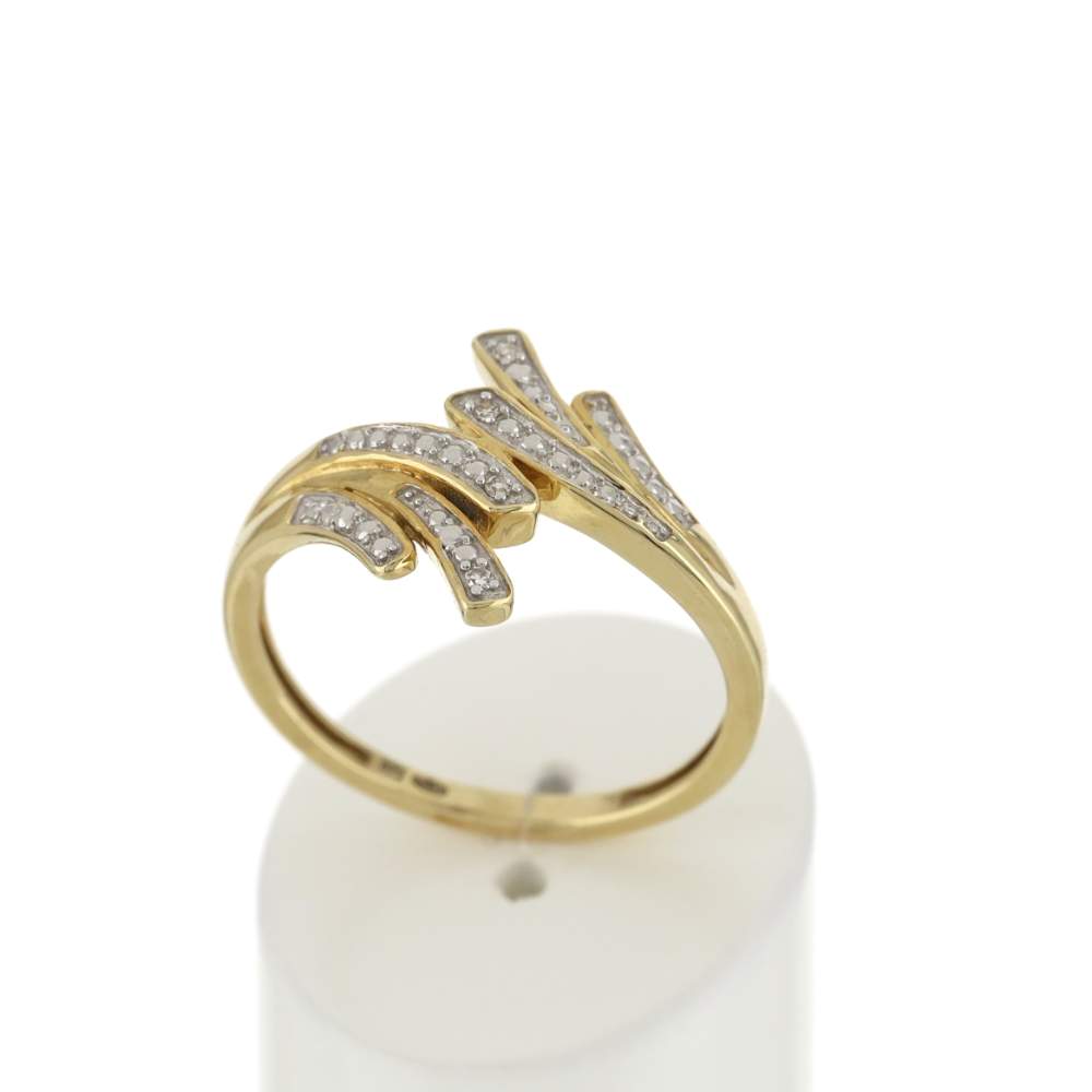 Bague or 375 2 tons diamants - vue 2