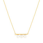 Collier or jaune 375 perles de culture de chine 42 cm - vue 1