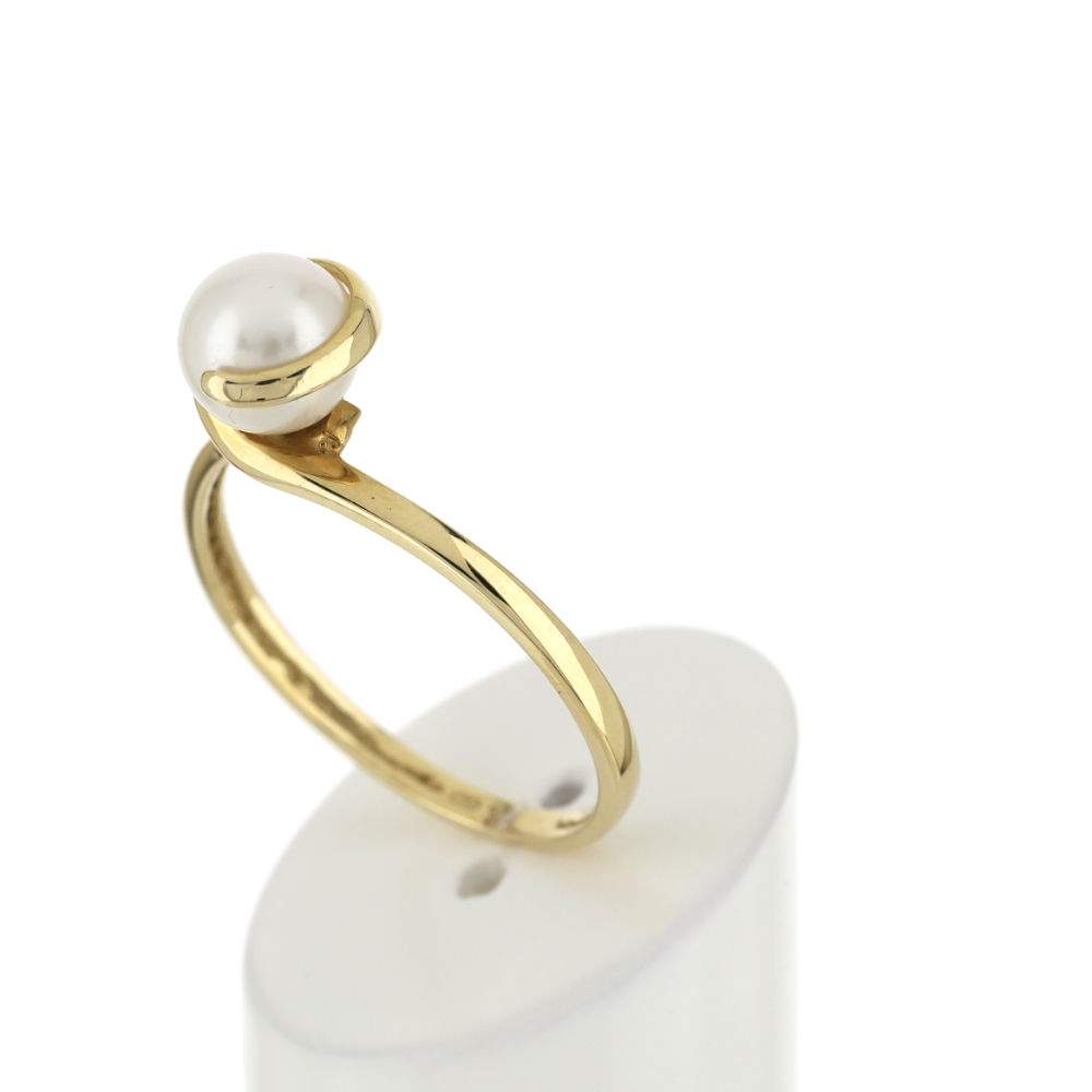 Bague or jaune 375 perle de culture de chine - vue 4