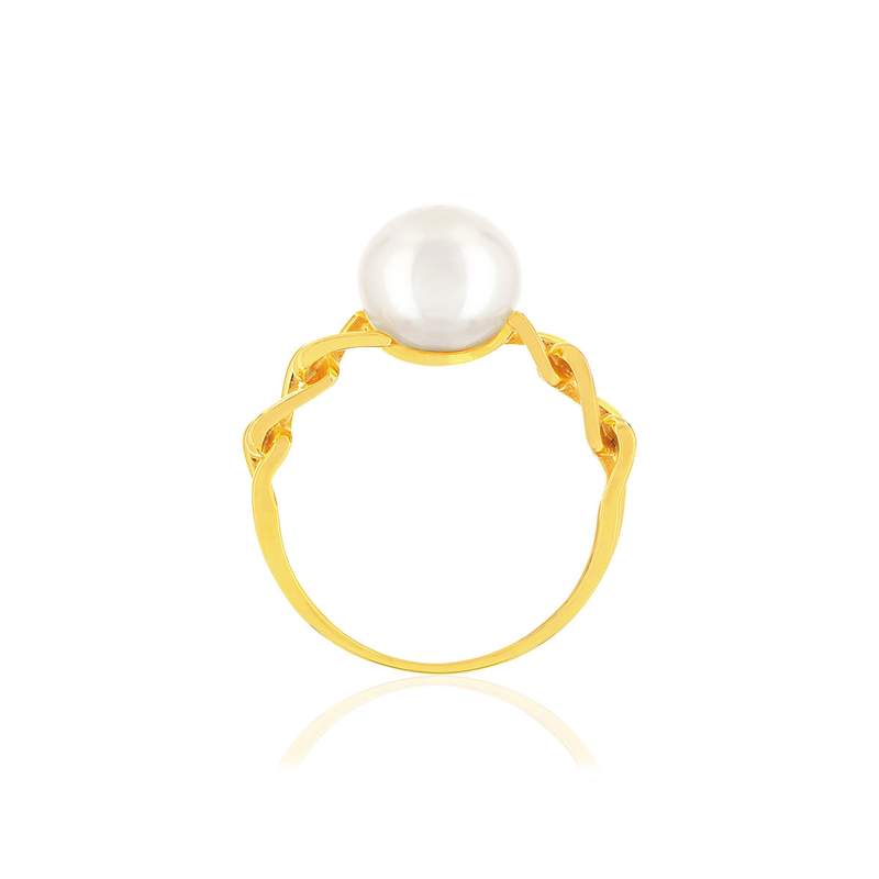 Bague or jaune 375 perle de culture de chine - vue 2