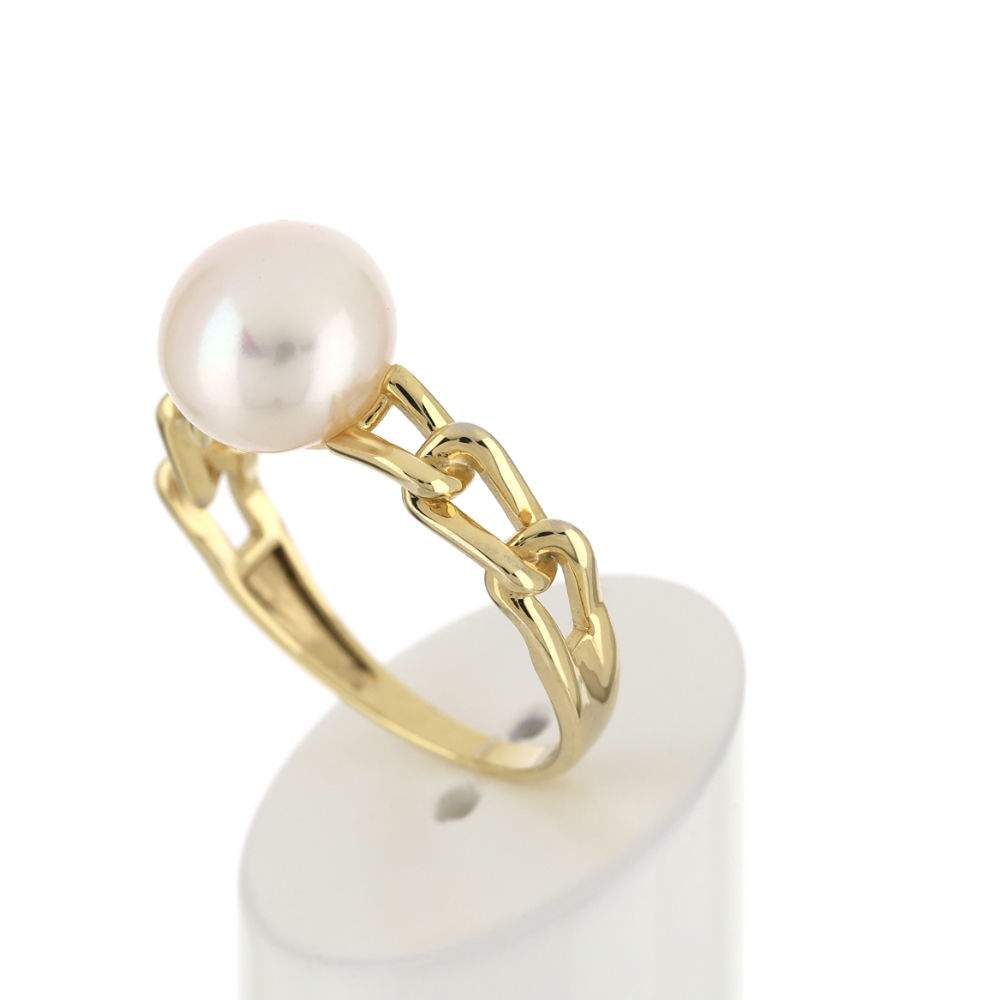 Bague or jaune 375 perle de culture de chine - vue 4