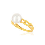 Bague or jaune 375 perle de culture de chine - vue D1