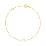 Bracelet or jaune 375 perle de culture de chine 19 cm - vue 1