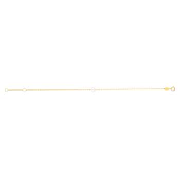Geelgouden armband 375 Chinese gekweekte parel 19 cm