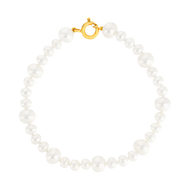 Bracelet or jaune 375 perles de culture de chine 19 cm
