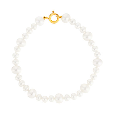 Bracelet or jaune 375 perles de culture de chine 19 cm - vue 1