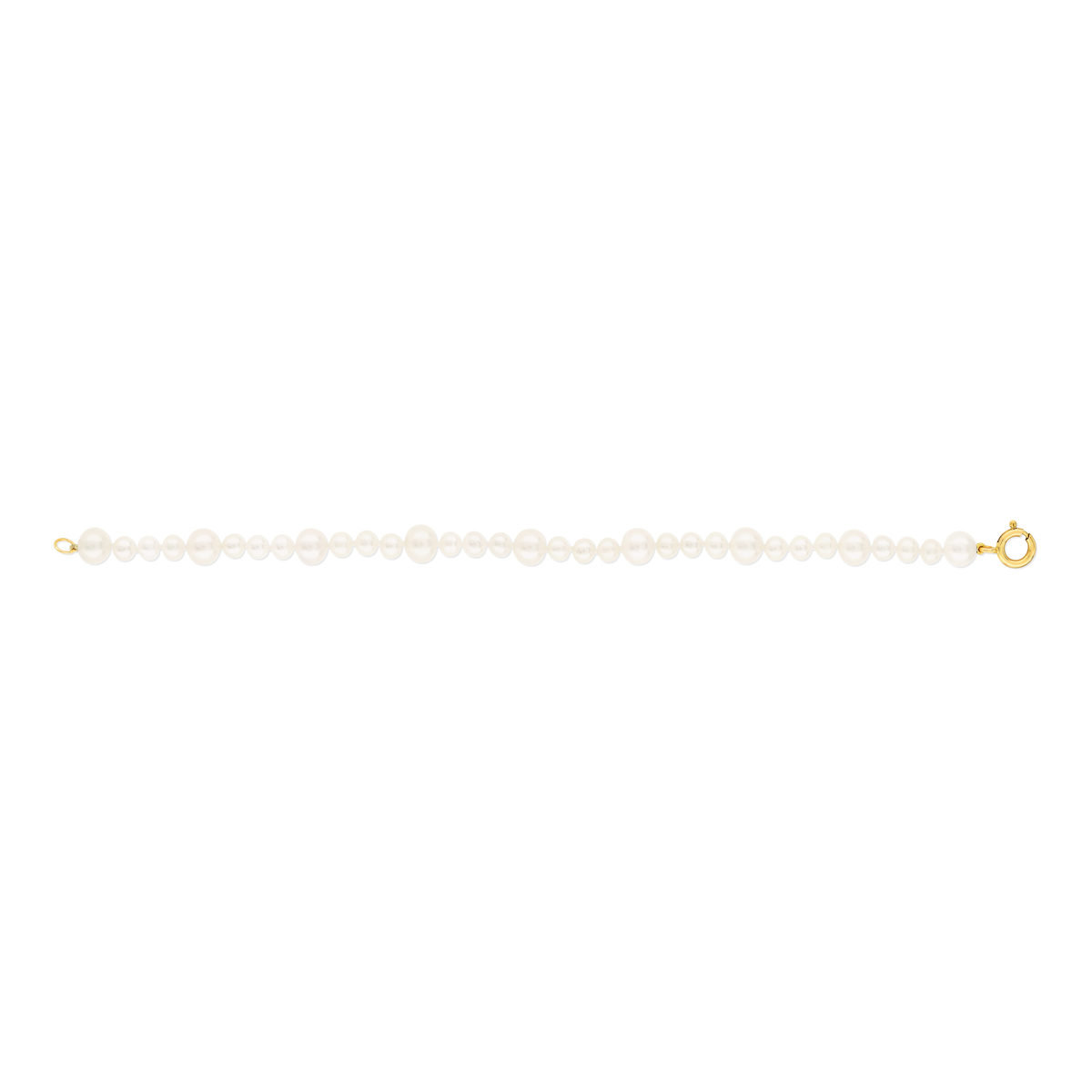 Bracelet or jaune 375 perles de culture de chine 19 cm - vue 2