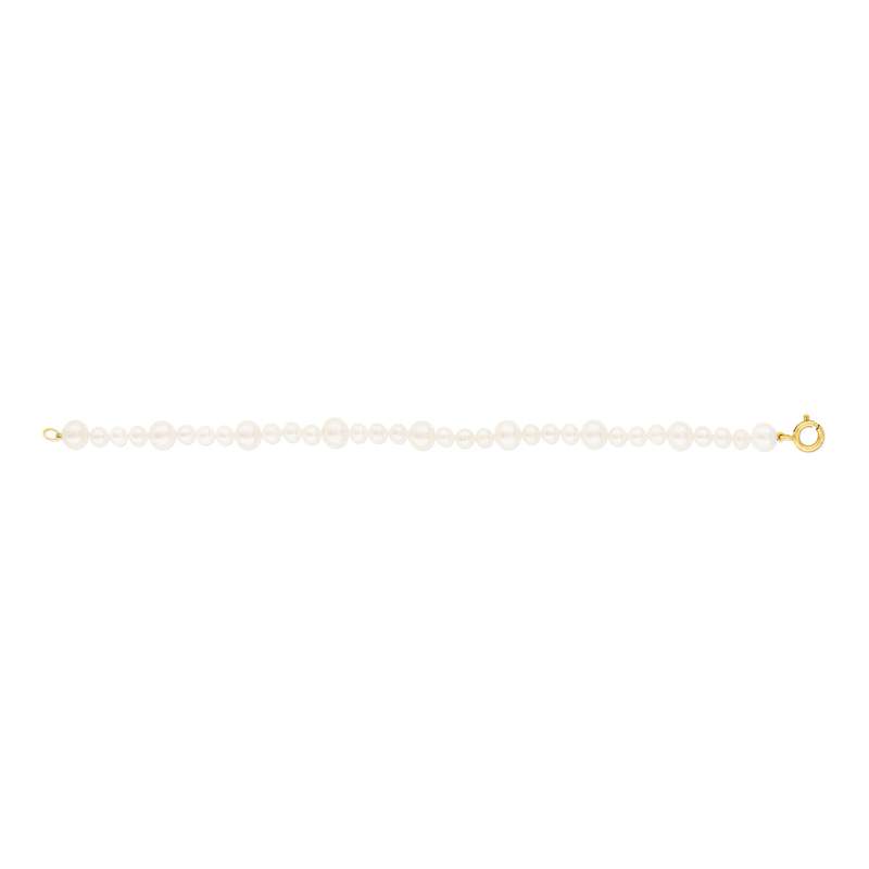 Bracelet or jaune 375 perles de culture de chine 19 cm - vue 2