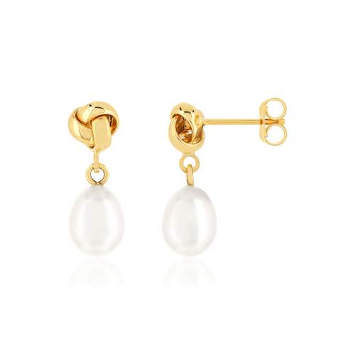 Boucles d'oreilles or 375 perles de culture de chine