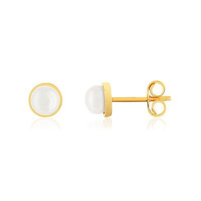 Boucles d'oreilles or jaune 375 perles de culture de chine - vue 1