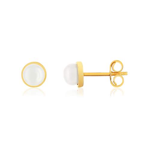 Yellow gold earrings 375 chinese cultured pearls