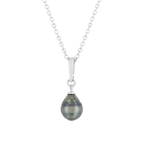 Collier argent 925 perle de culture de tahiti 45 cm