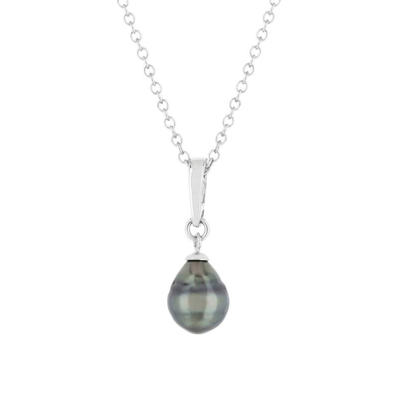 Collier argent 925 perle de culture de tahiti 45 cm - vue 1