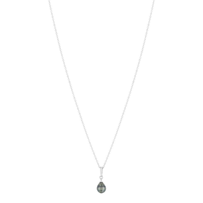 Collier argent 925 perle de culture de tahiti 45 cm - vue 2