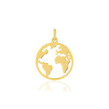 Pendentif or jaune 375 motif globe terrestre