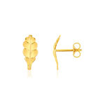 Boucles d'oreilles or jaune 375 motif feuille - vue 1