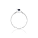 Bague or blanc 375 saphir diamants - vue 2