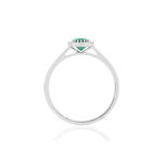 Bague or blanc 750 émeraude diamants - vue 2