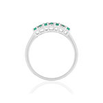 750 smaragd diamant witgouden ring - bekijk 2