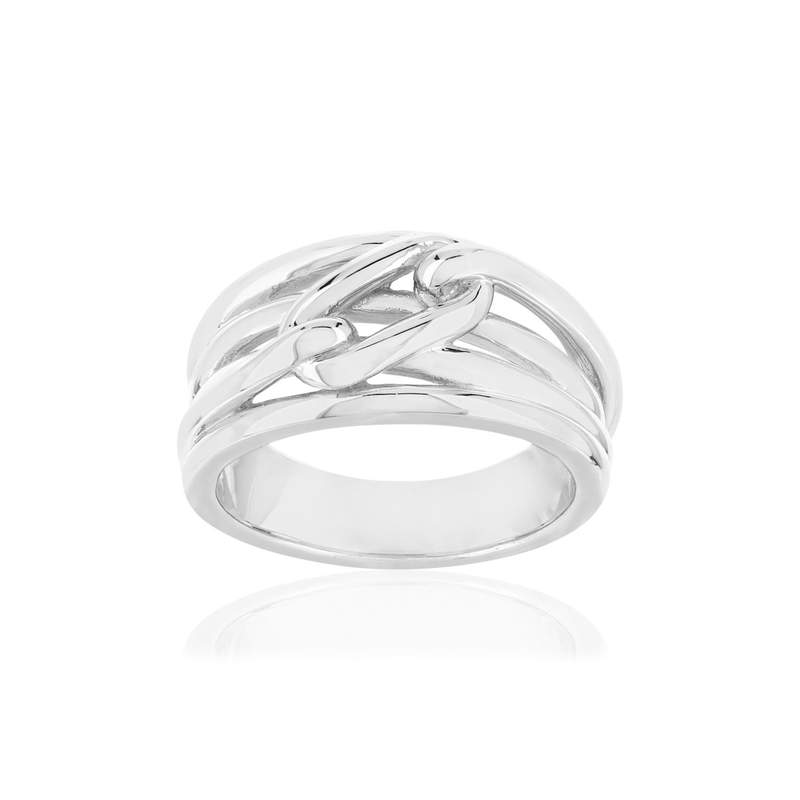 Bague argent 925 motif chaîne - vue 1