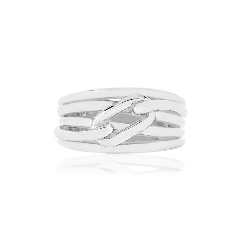 Bague argent 925 motif chaîne - vue 3