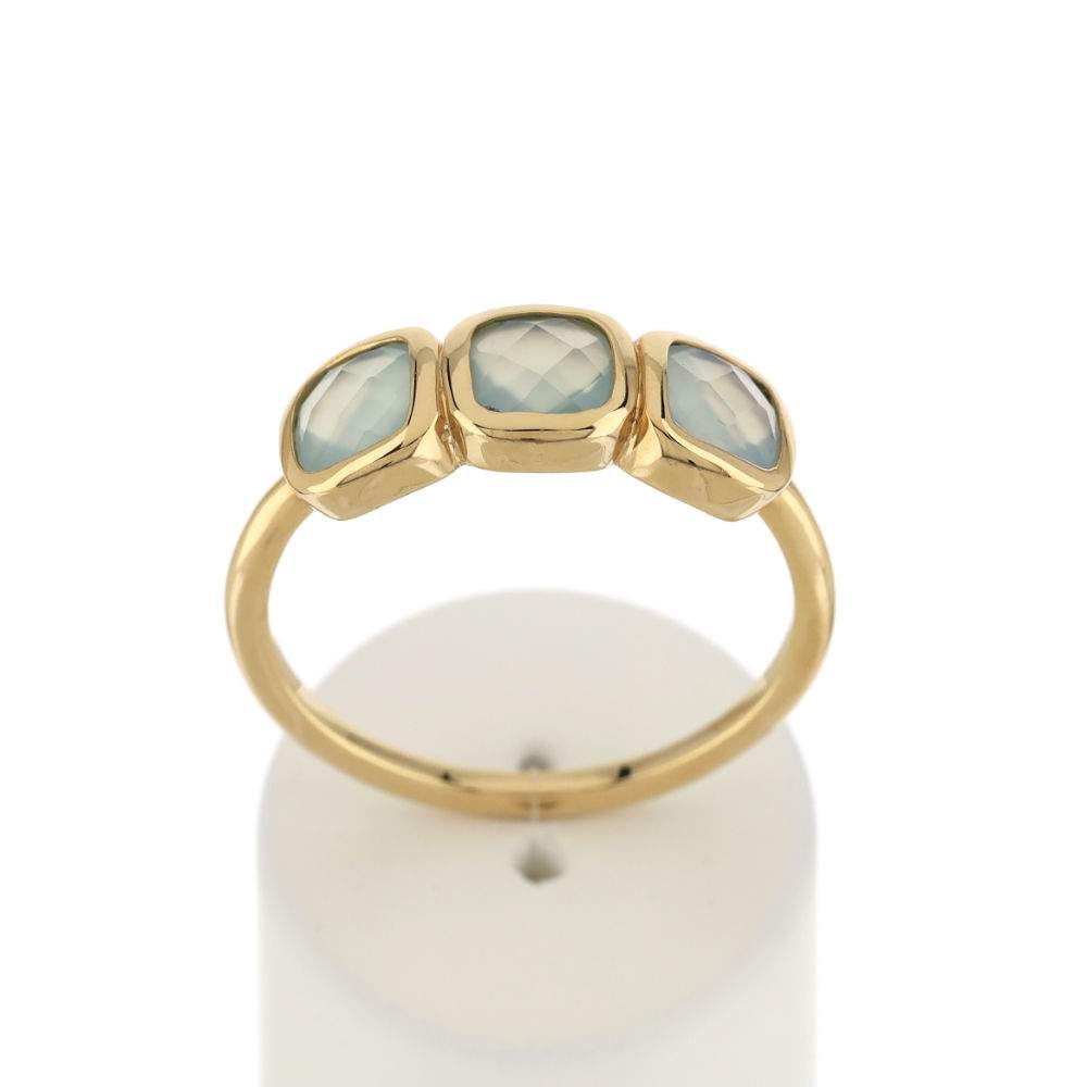 Bague plaque or agates - vue 1
