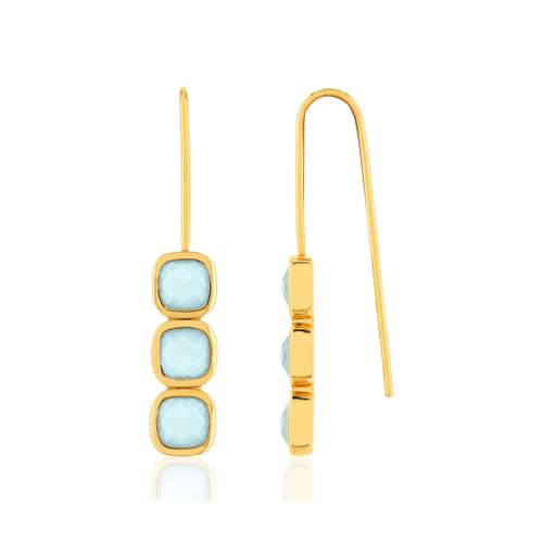 Boucles d'oreilles plaqué or agates