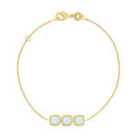 Bracelet plaqué or agates 18 cm - vue 1