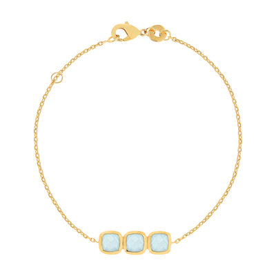 Bracelet plaqué or agates 18 cm - vue 1