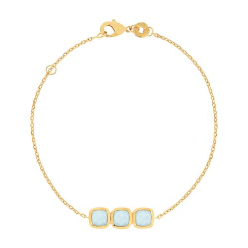 Bracelet plaqué or agates 18 cm