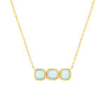 Collier plaqué or agates 45 cm - vue 1