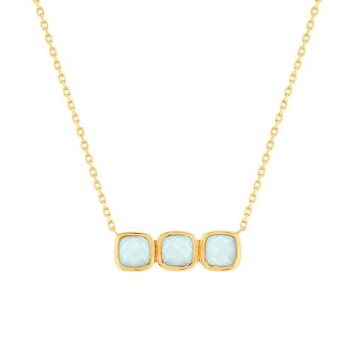 Gold-plated agate necklace 45 cm