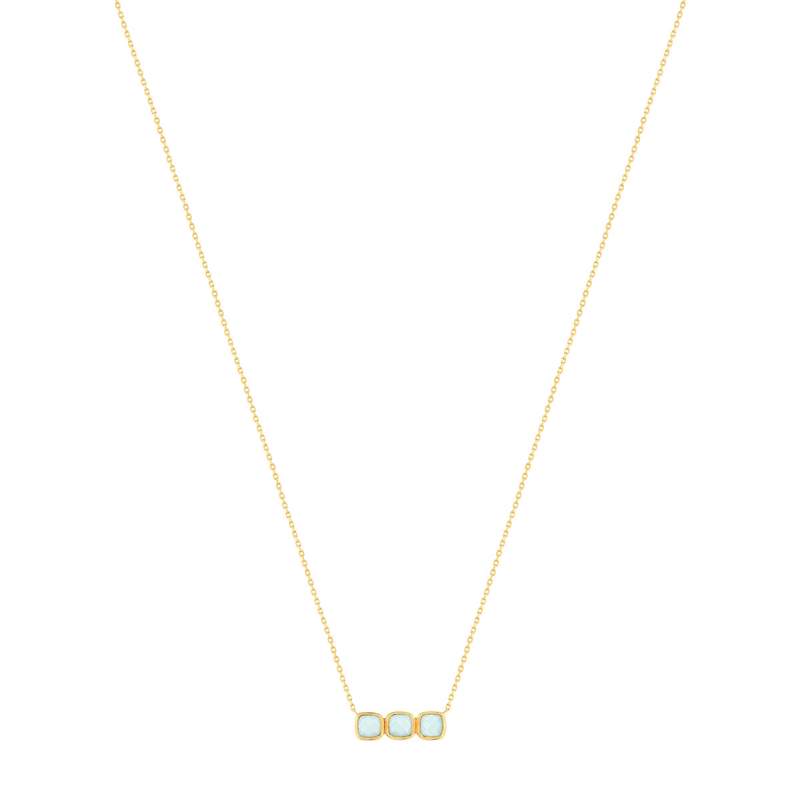 Collier plaqué or agates 45 cm - vue 2